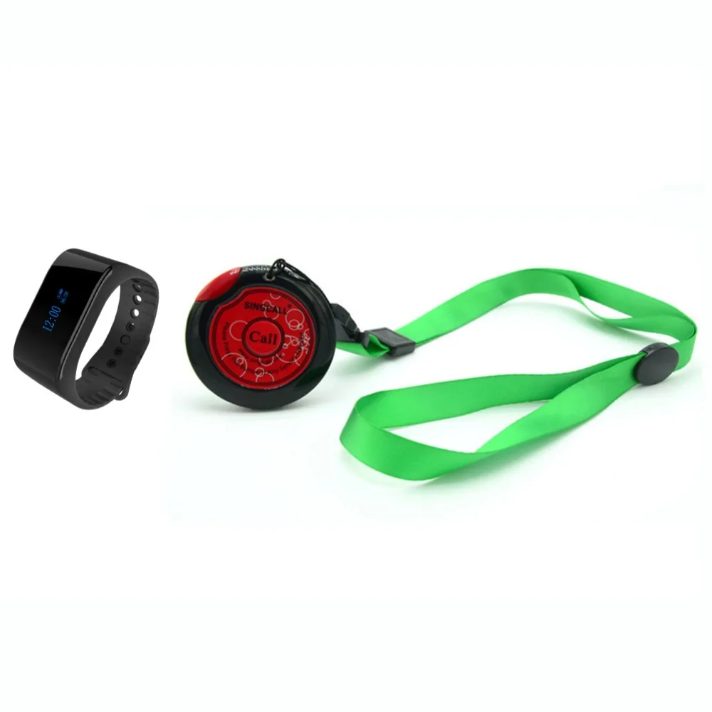 SINGCALL Wireless Caring System 1 Wrist WatchReceiver and 1 Hanging Call Pager for Old People Calling
SINGCALL Wireless Caring System 1 Wrist WatchReceiver and 1 Hanging Call Pager for Old People Calling