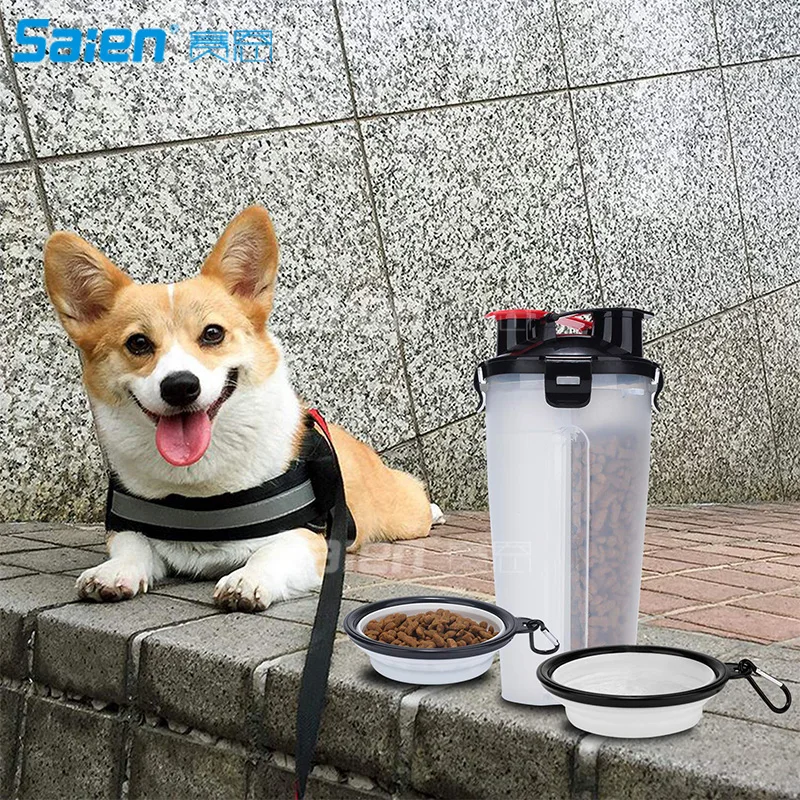 Outdoor Tableware Pet Water Bottle Food Container - 2 in 1 Dog Food And Water Dispenser With 2 Collapsible Silicone Dog Bowls
Outdoor Tableware Pet Water Bottle Food Container - 2 in 1 Dog Food And Water Dispenser With 2 Collapsible Silicone Dog Bowls