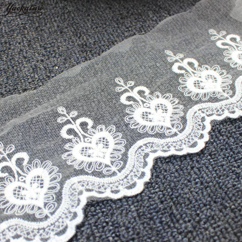 YACKALASI Cotton Lace Mesh Embroidered Applique White Hard Tulle Lace Ribbon Double Scalloped Sewing Apparel Trims Vintage 11CM
YACKALASI Cotton Lace Mesh Embroidered Applique White Hard Tulle Lace Ribbon Double Scalloped Sewing Apparel Trims Vintage 11CM