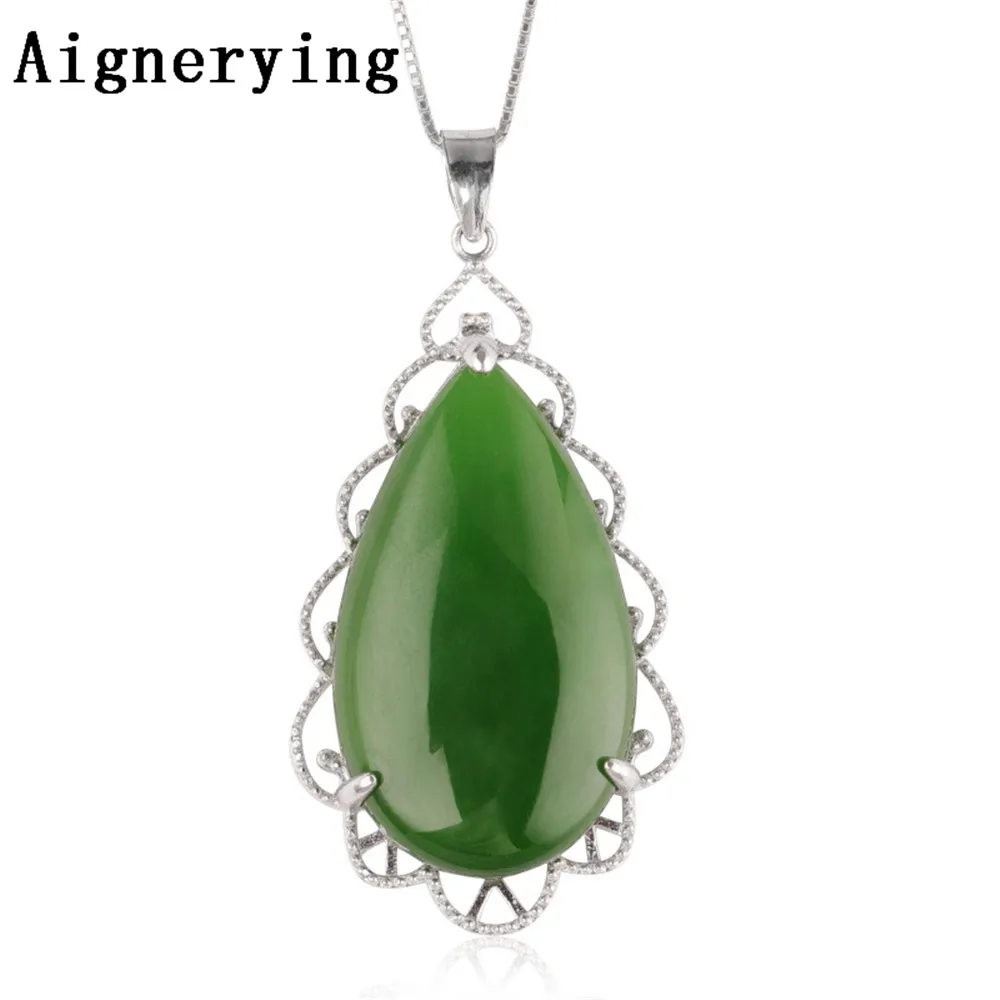 Vintage Certificate 925 silver Necklace Pendant Genuine Natural Green Jade Zircon Inlaid Craft For Woman Gift with Box
Vintage Certificate 925 silver Necklace Pendant Genuine Natural Green Jade Zircon Inlaid Craft For Woman Gift with Box