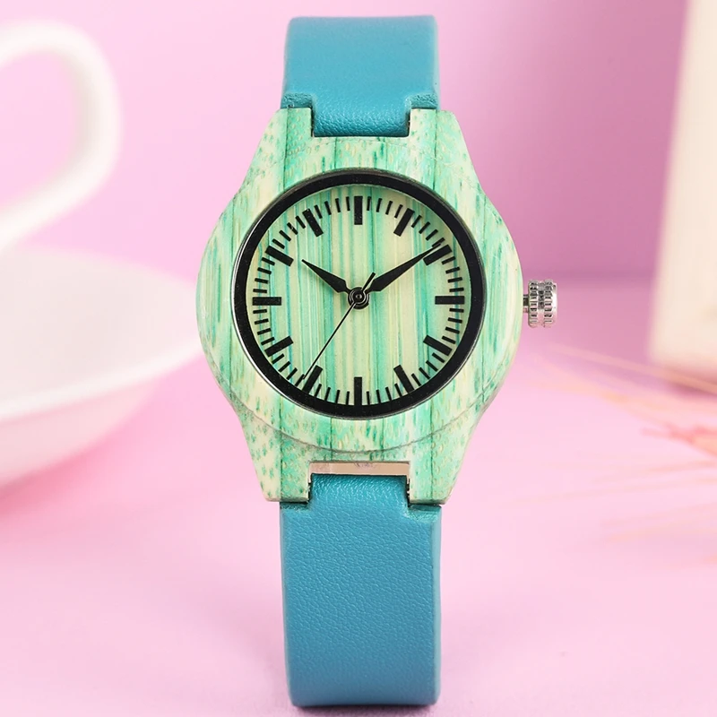 Summer Fashion Women Dress Bracelet Watch Unique Mint Green Wood Watch Creative Blue Leather Watch Women's Wrist Reloj Mujer
Summer Fashion Women Dress Bracelet Watch Unique Mint Green Wood Watch Creative Blue Leather Watch Women's Wrist Reloj Mujer
