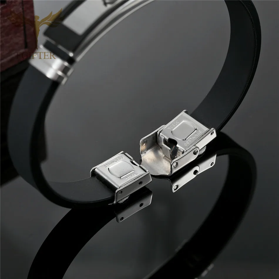 Fgift Fashion Black Bracelets Black Stainless Steel Silicone Bracelet Good Quality Jewelry Men Women Bangles 
Fgift Fashion Black Bracelets Black Stainless Steel Silicone Bracelet Good Quality Jewelry Men Women Bangles