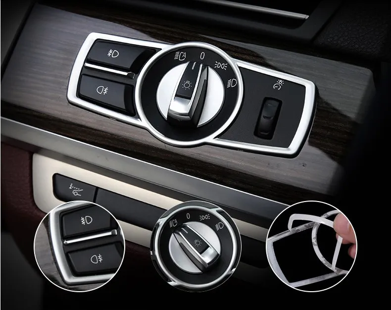1 Set 3 Pieces Car Modified Headlight Switch Decorative Stickers For BMW 5 Series GT 7 X3X4 | Автомобили и мотоциклы