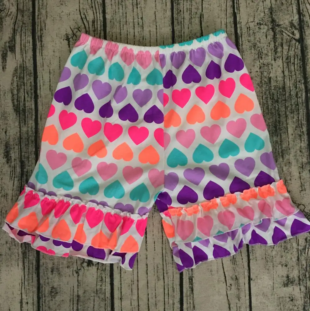 Hot Sale hot Sweet heart Girls adorable Kids Solid Clolor Icing Shorts Baby boutique wholesale print Cotton double ruffle shorts
Hot Sale hot Sweet heart Girls adorable Kids Solid Clolor Icing Shorts Baby boutique wholesale print Cotton double ruffle shorts