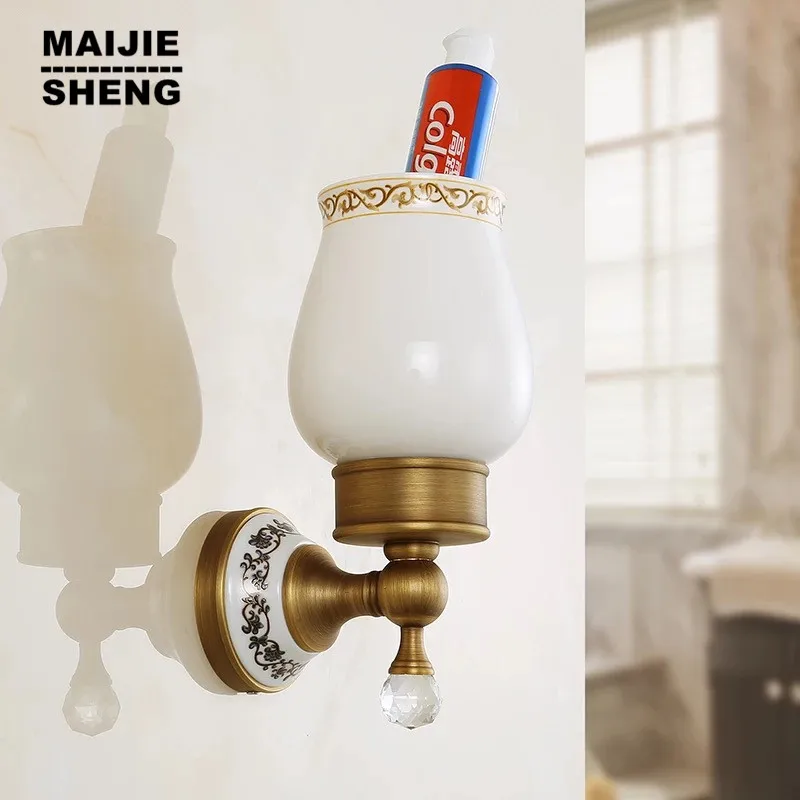sanitary ware bathroom furniture toilet Brass antique single crystal cup holder toothbrush cup holder bathroom accessory
sanitary ware bathroom furniture toilet Brass antique single crystal cup holder toothbrush cup holder bathroom accessory