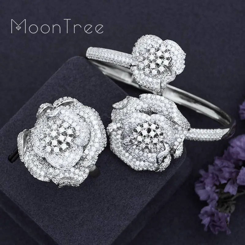 MoonTree эксклюзивные цветы на удачу полный микро выложенный кубический цирконий женский браслет кольцо комплект платья Ювелирные наборы
MoonTree эксклюзивные цветы на удачу полный микро выложенный кубический цирконий женский браслет кольцо комплект платья Ювелирные наборы