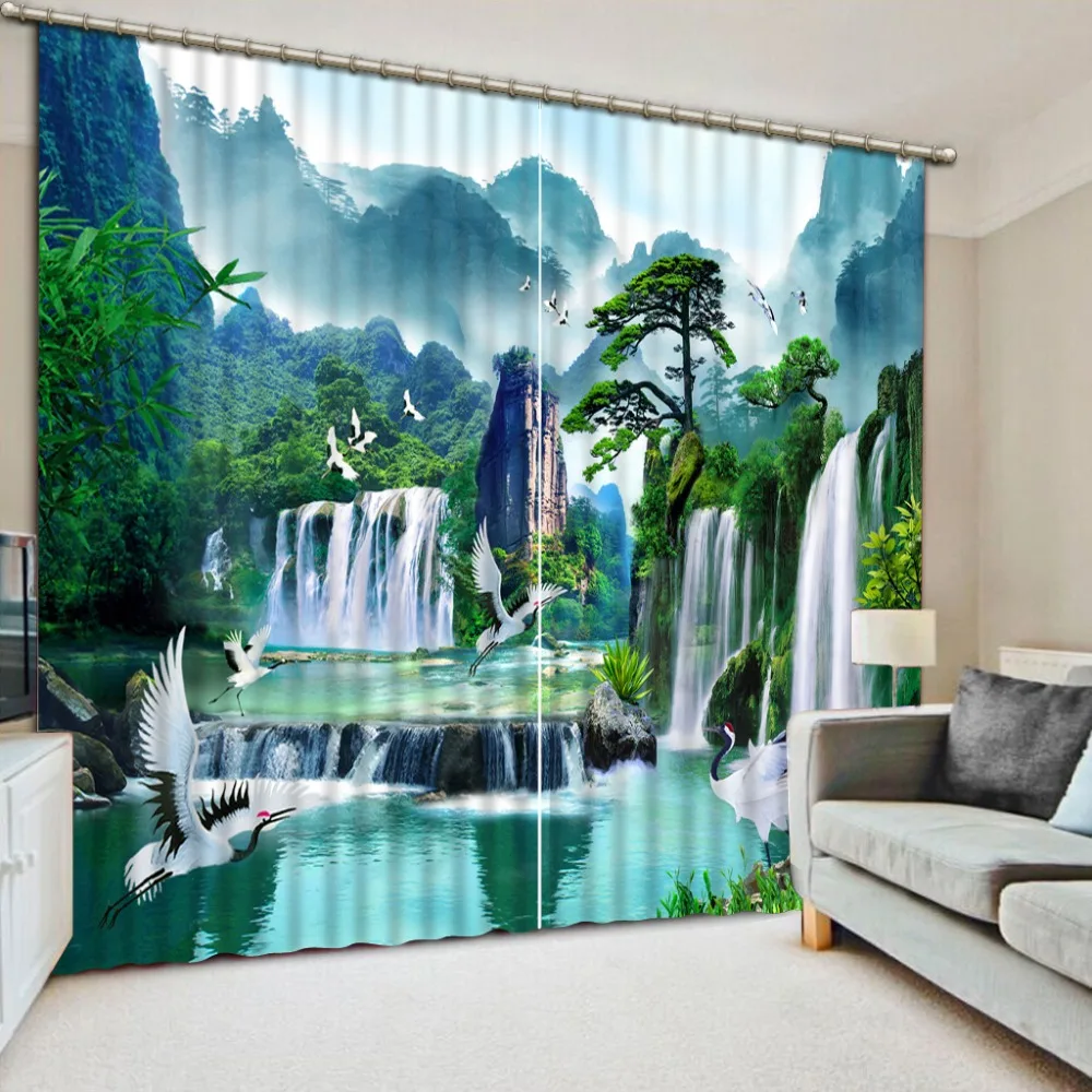 Chinese Curtains Waterfall landscape Curtains For Living room Bedroom Polyester Curtain Drapes
Chinese Curtains Waterfall landscape Curtains For Living room Bedroom Polyester Curtain Drapes