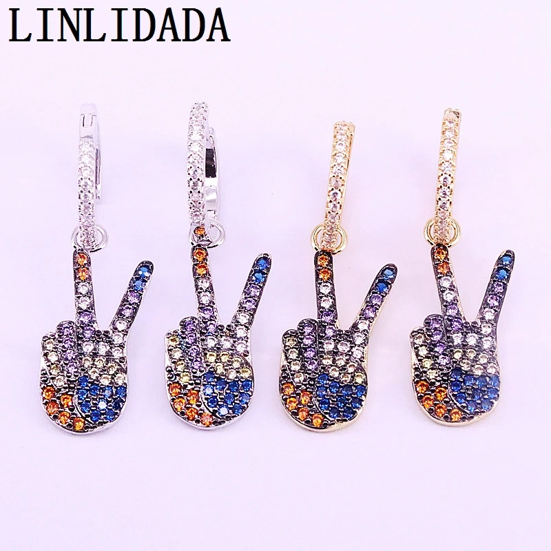 4Pairs New arrived jewelry Mix Color micro pave cubic zirconia victory gesture dangle charm earring
4Pairs New arrived jewelry Mix Color micro pave cubic zirconia victory gesture dangle charm earring