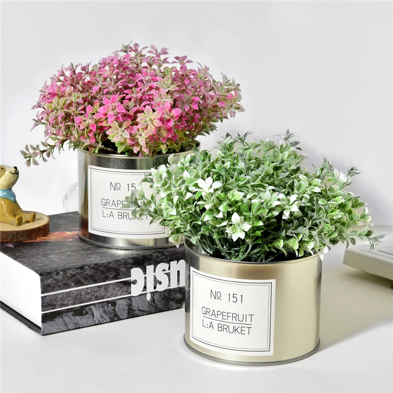 Fake Plants Artificial Lover Grass Flowers + Iron Vase Simulation Mini Bonsai Set for Wedding Home Garden Farmhouse Decoration
Fake Plants Artificial Lover Grass Flowers + Iron Vase Simulation Mini Bonsai Set for Wedding Home Garden Farmhouse Decoration