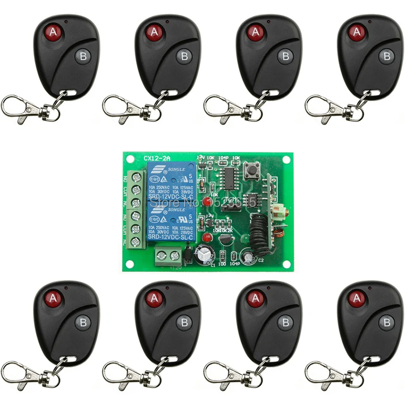 New DC12V 2CH Wireless Remote Control Switch System teleswitch 1*Receiver +8*Transmitters for Appliances Gate Garage Door
New DC12V 2CH Wireless Remote Control Switch System teleswitch 1*Receiver +8*Transmitters for Appliances Gate Garage Door
