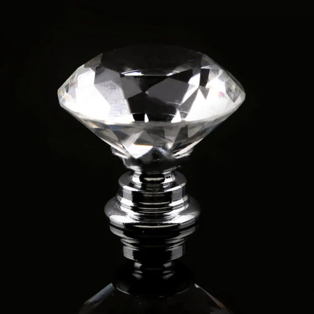 30 мм Кристальное стекло с алмазным покрытием дверные ручки ящика шкафа + винтовой