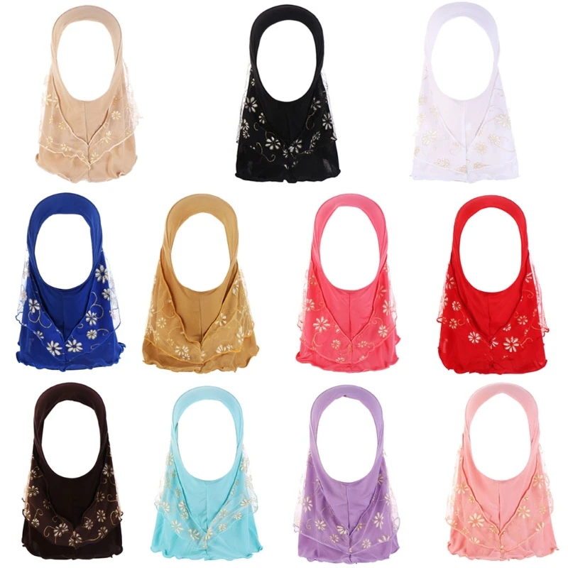 Children Kids Muslim Small Girl Hijab With Lace Flower Pattern Islamic Scarf Shawls Stretch 56cm 7-11 Years Old THINKTHENDO
Children Kids Muslim Small Girl Hijab With Lace Flower Pattern Islamic Scarf Shawls Stretch 56cm 7-11 Years Old THINKTHENDO