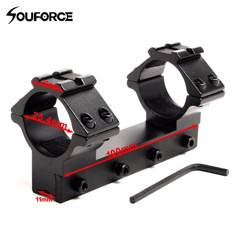 25.4mm 1" Diameter See-through Double Scope Rings of 11mm Mount Base Dovetail Rail and 20mm Weaver Rail at the Ring Top
25.4mm 1" Diameter See-through Double Scope Rings of 11mm Mount Base Dovetail Rail and 20mm Weaver Rail at the Ring Top