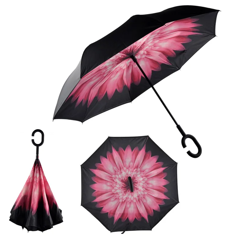 Creative Windproof Reverse Folding Pongee Double Layer Inverted Chuva 8 Rib Umbrella Self Stand Inside Out Rain Protection
Creative Windproof Reverse Folding Pongee Double Layer Inverted Chuva 8 Rib Umbrella Self Stand Inside Out Rain Protection