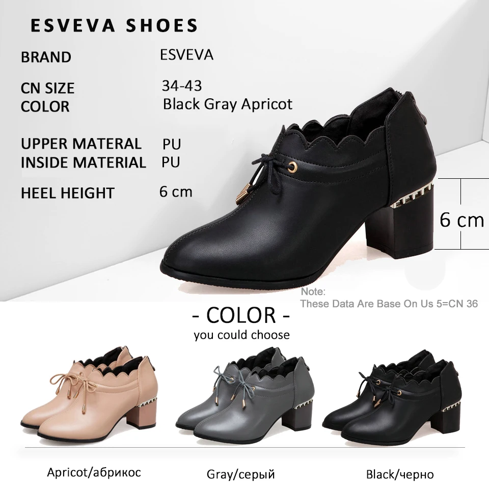 ESVEVA 2019 Fashion Women Pumps Square High Heels Shoes Concise Lace Up Square Heels Round Toe Women Shoes Pumps Size 34-43
ESVEVA 2019 Fashion Women Pumps Square High Heels Shoes Concise Lace Up Square Heels Round Toe Women Shoes Pumps Size 34-43
