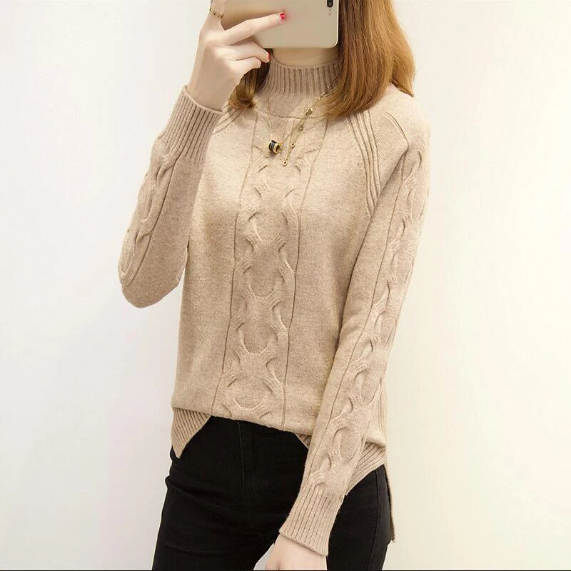 Female Turtleneck Thick Sweaters New Autumn Winter Loose Pullover Women Casual Sweaters Solid Color Knitted Sweaters FP0959
Female Turtleneck Thick Sweaters New Autumn Winter Loose Pullover Women Casual Sweaters Solid Color Knitted Sweaters FP0959
