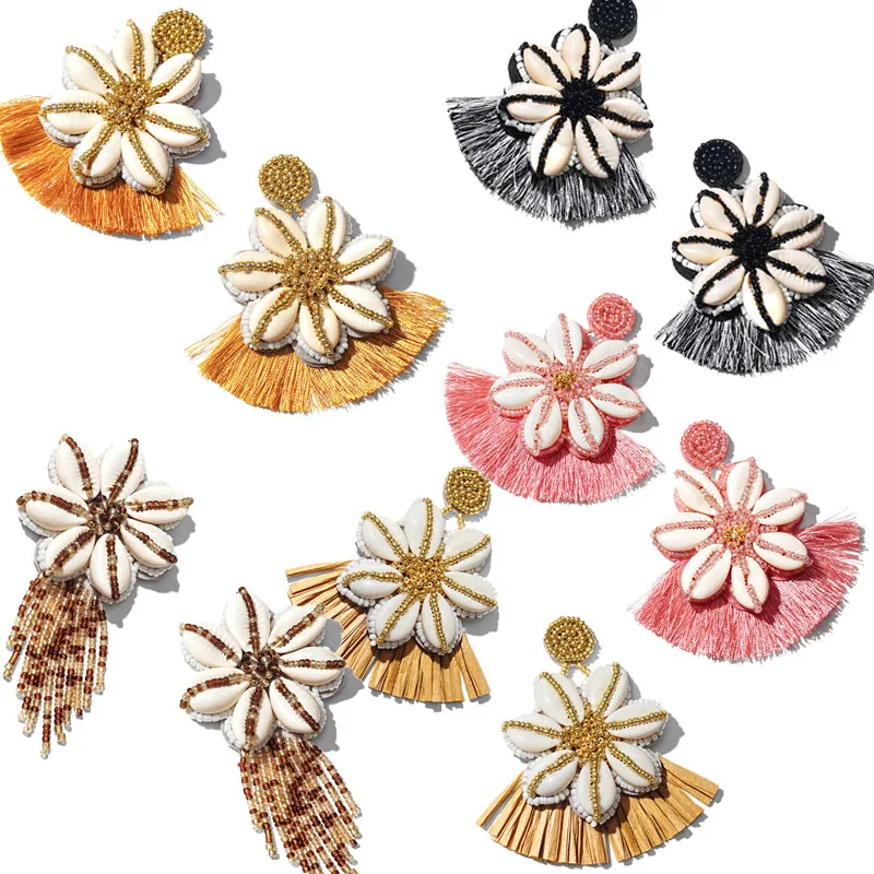 2020 New Tassel Shell Flower Drop Dangle Earrings for Women Handmade Bead Statement Earings Party Accessories Fan Shape Summer
2020 New Tassel Shell Flower Drop Dangle Earrings for Women Handmade Bead Statement Earings Party Accessories Fan Shape Summer