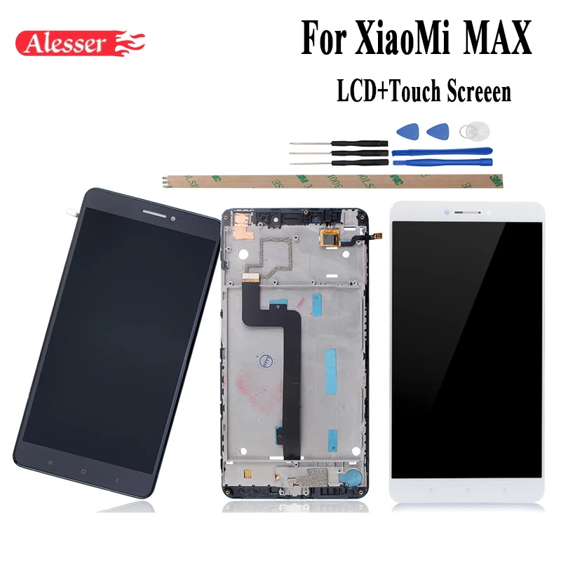 Жк-дисплей и сенсорный экран Alesser 1920x1080 для Xiaomi Mi Max с рамкой в сборе запасные части