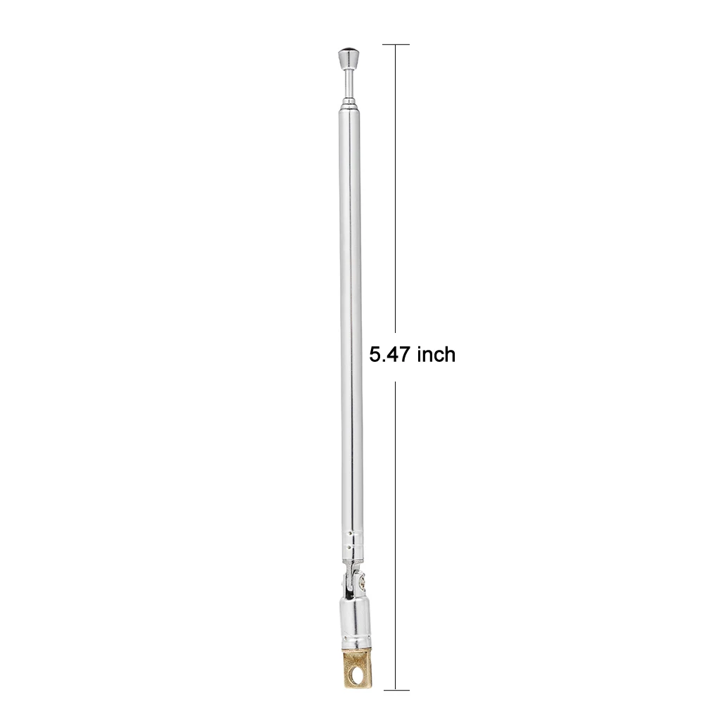 360° Rotatable Telescopic FM Radio Antenna 4 Sections Chromium-plating Copper Antenna 45-450MHZ Frequency Range
360° Rotatable Telescopic FM Radio Antenna 4 Sections Chromium-plating Copper Antenna 45-450MHZ Frequency Range