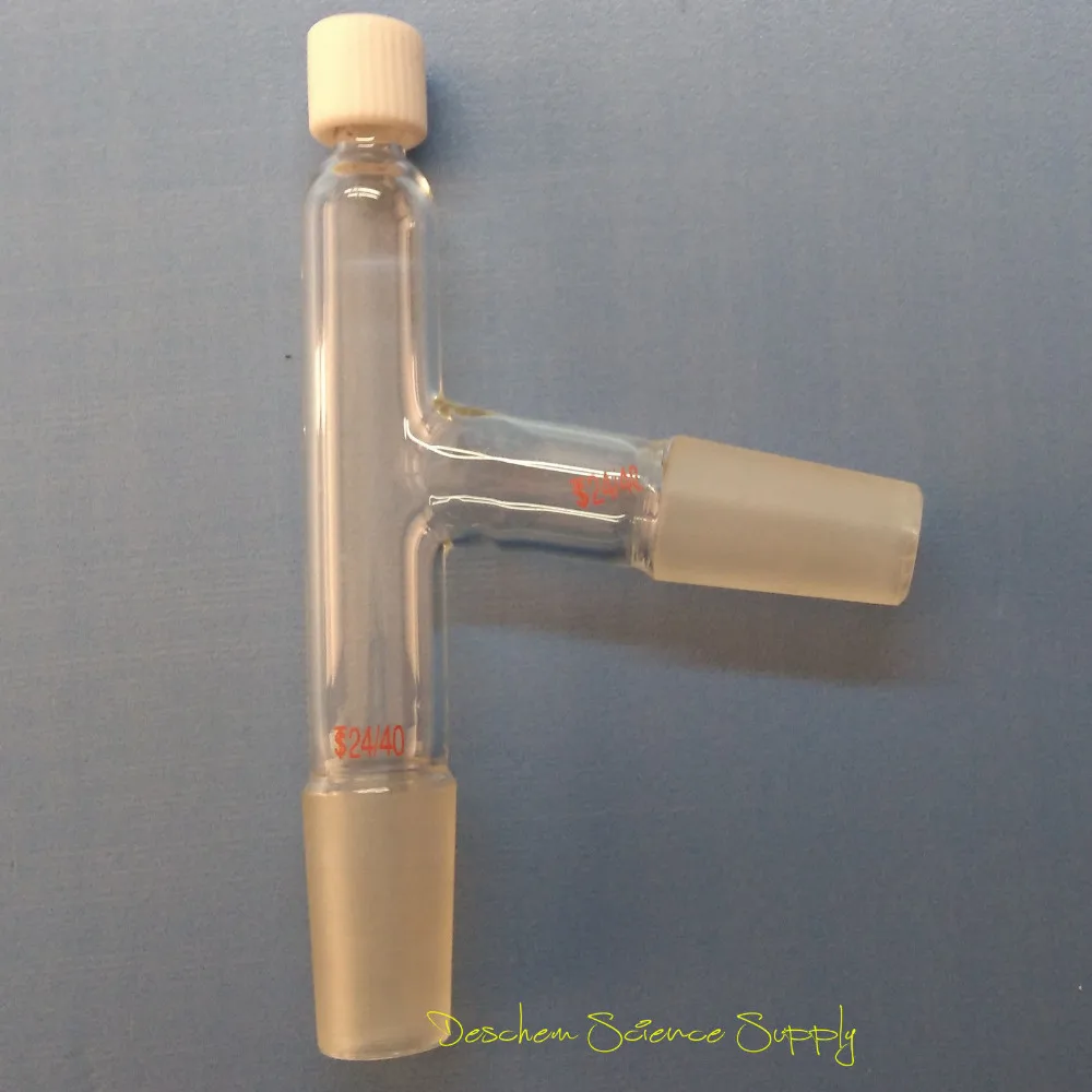24/40 3-сторонний термометр для дистилляции адаптер с резьбой PTFE винтовой колпачок