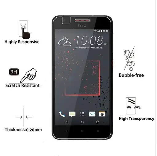 10 шт 2.5D 9 H закаленное Стекло для HTC Desire 825 ультра-тонкий Экран протектор защитное