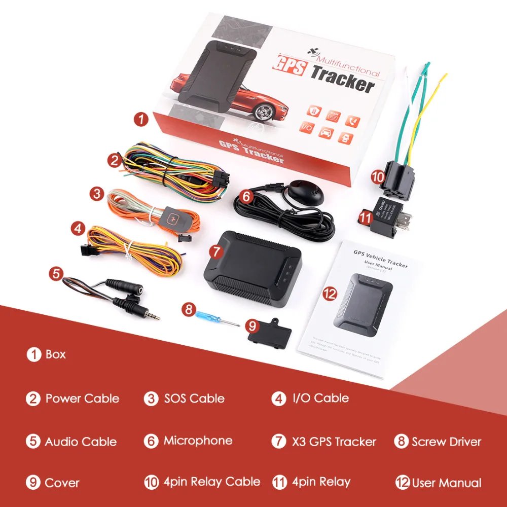 X3 Car GPS Tracker Cut Off Oil 2G GSM GPS Locator Tracking Device Voice Monitoring Realtime Tracking SOS Alarm Vehicle Locator
X3 Car GPS Tracker Cut Off Oil 2G GSM GPS Locator Tracking Device Voice Monitoring Realtime Tracking SOS Alarm Vehicle Locator