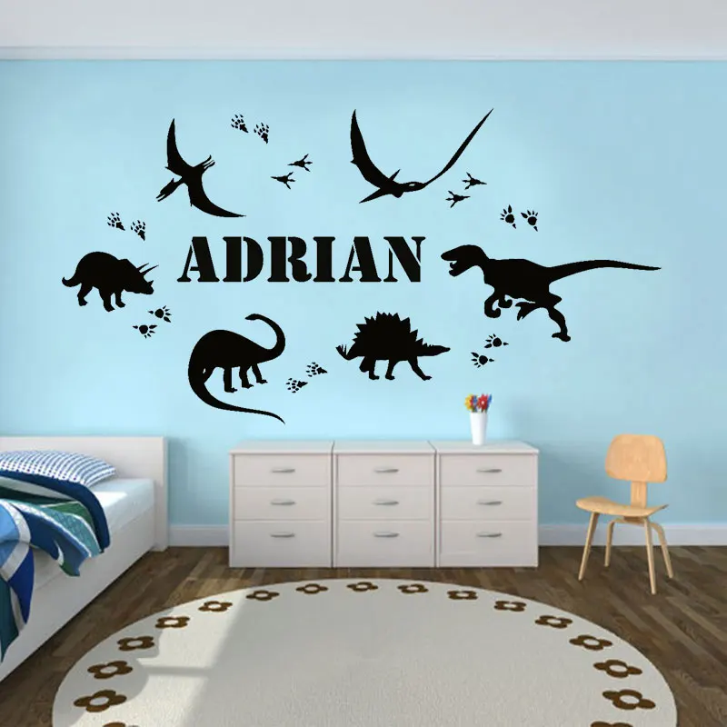 Dinosaur Fotprint Personalized Name Vinyl Wall Sticker Home Decor Boys Room Decal Custom Removable DIY Mural z003
Dinosaur Fotprint Personalized Name Vinyl Wall Sticker Home Decor Boys Room Decal Custom Removable DIY Mural z003