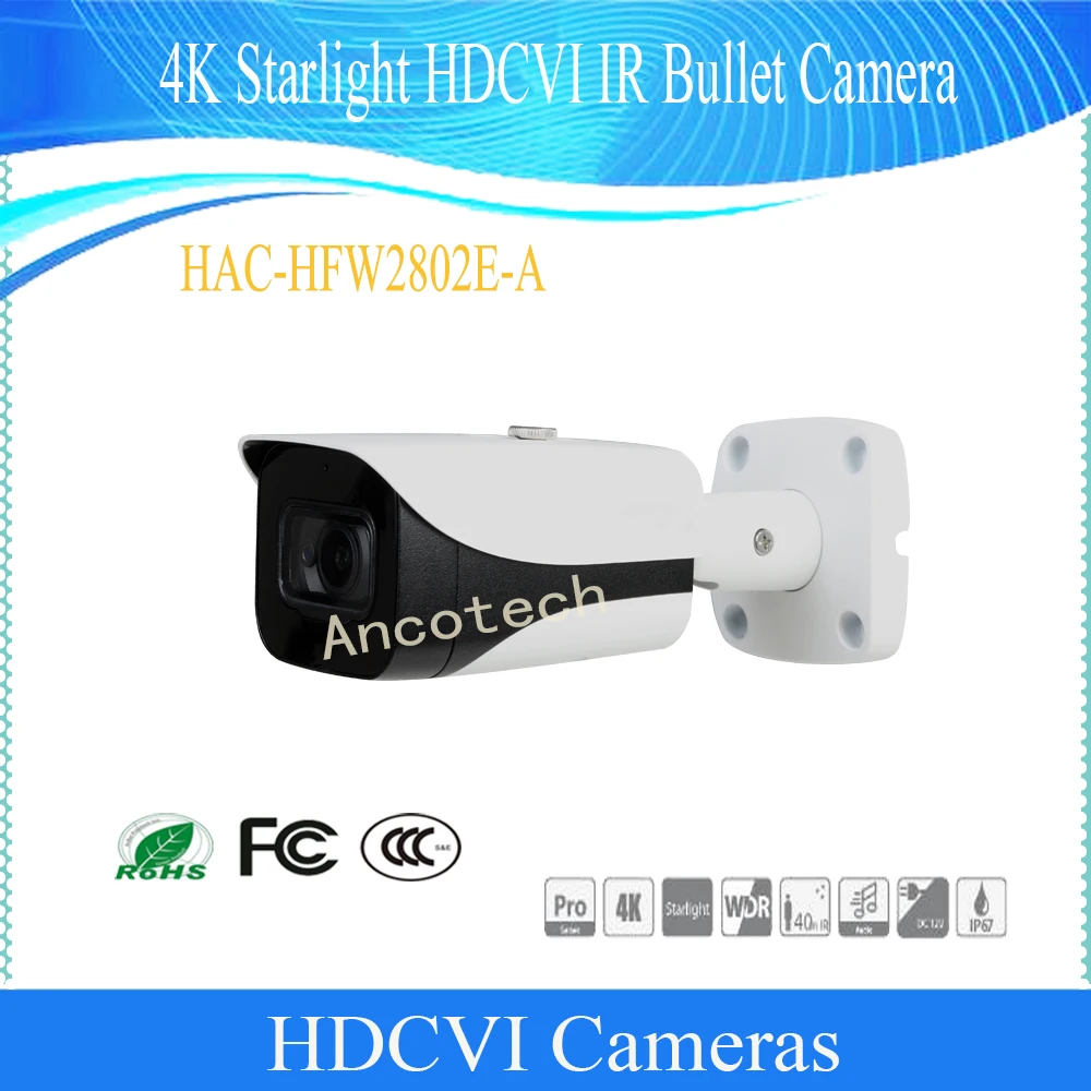DAHUA Free Shipping 4K Starlight Outdoor HDCVI IR Surveillance CCTV Bullet Camera IP67 DH-HAC-HFW2802E-A 3.6/2.8/6mm Optional
DAHUA Free Shipping 4K Starlight Outdoor HDCVI IR Surveillance CCTV Bullet Camera IP67 DH-HAC-HFW2802E-A 3.6/2.8/6mm Optional
