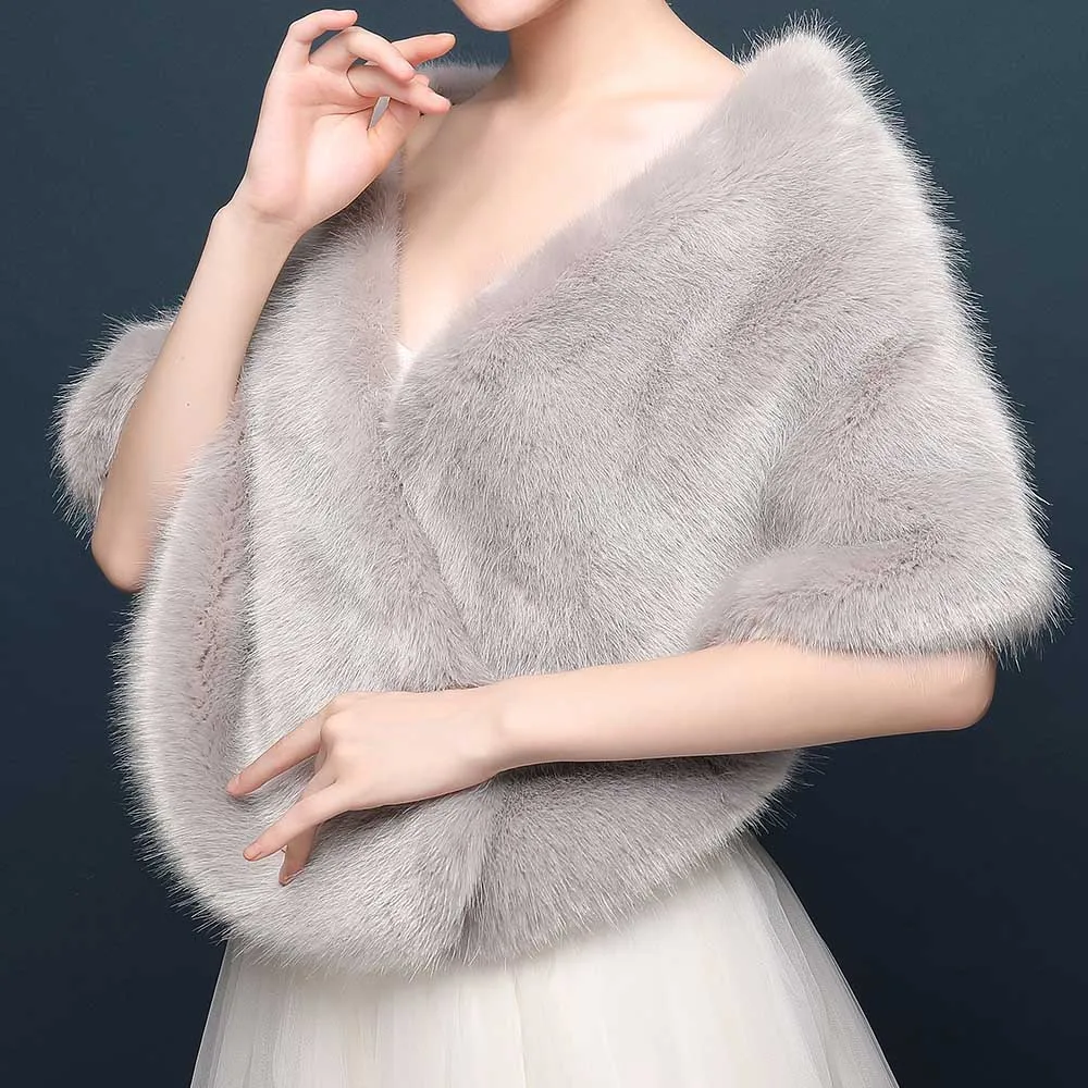 Real Photos Warm Winter Faux Fur Gray Wedding Jacket for Dresses New Grey Wedding Wrap Bolero Shawl
Real Photos Warm Winter Faux Fur Gray Wedding Jacket for Dresses New Grey Wedding Wrap Bolero Shawl