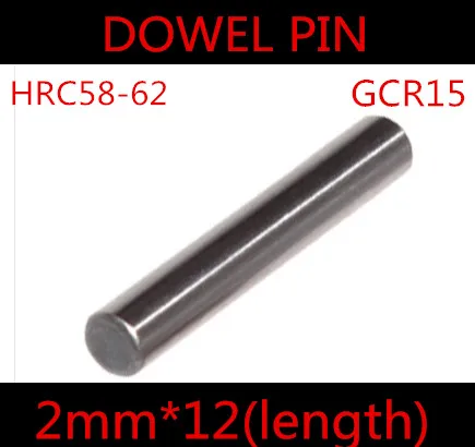 200pcs/lot High Quality 2*12mm 2.0mm GGr15 Bearing Steel Dowel Pin Length 12mm