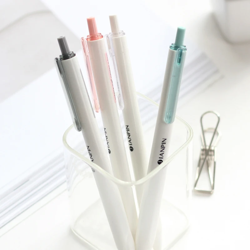 48 pcs/Lot JIANPIN gel pens 0.5mm roller ball pen Crystal clips Black color writing Stationery Office school supplies DB496 | Канцтовары