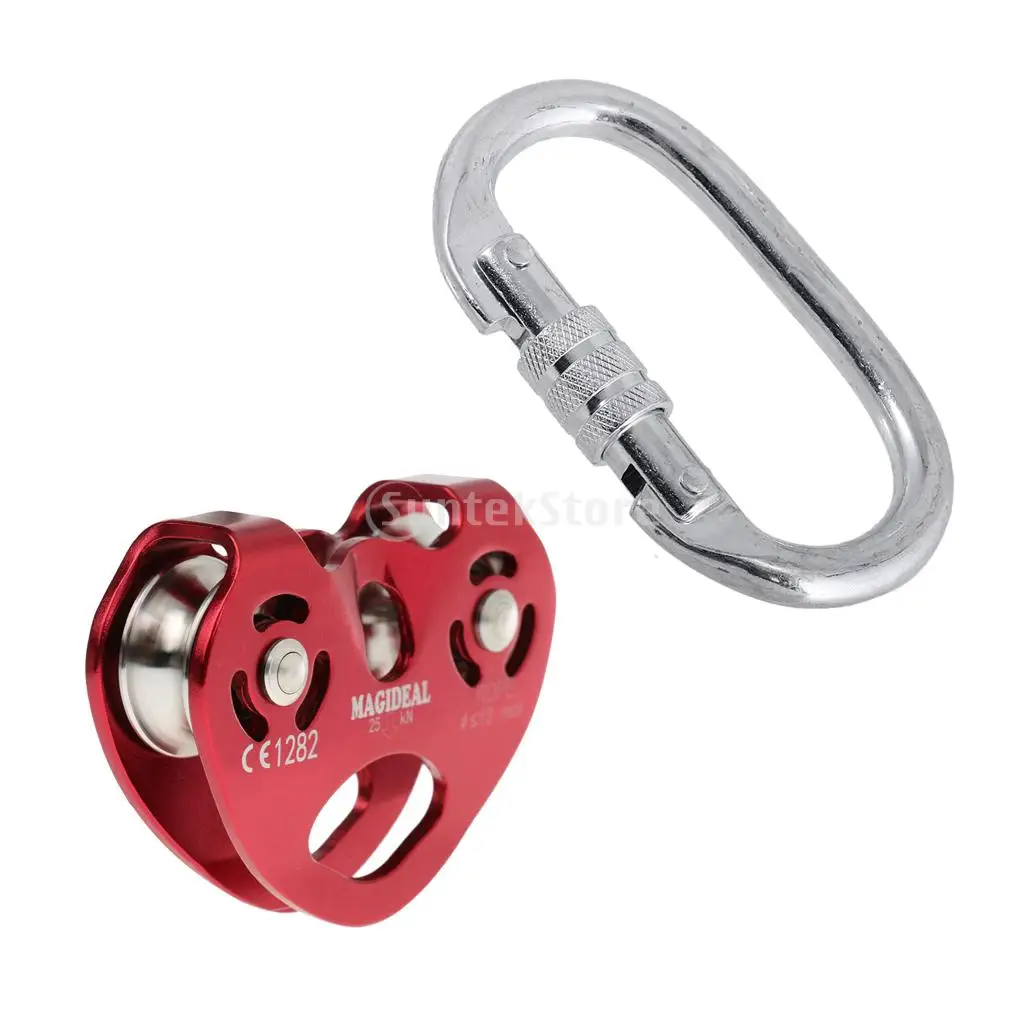 25KN Zip Line Cable Trolley Double Pulley and Carabiner For Outdoor Rock Climbing, Rescue Lifting
25KN Zip Line Cable Trolley Double Pulley and Carabiner For Outdoor Rock Climbing, Rescue Lifting
