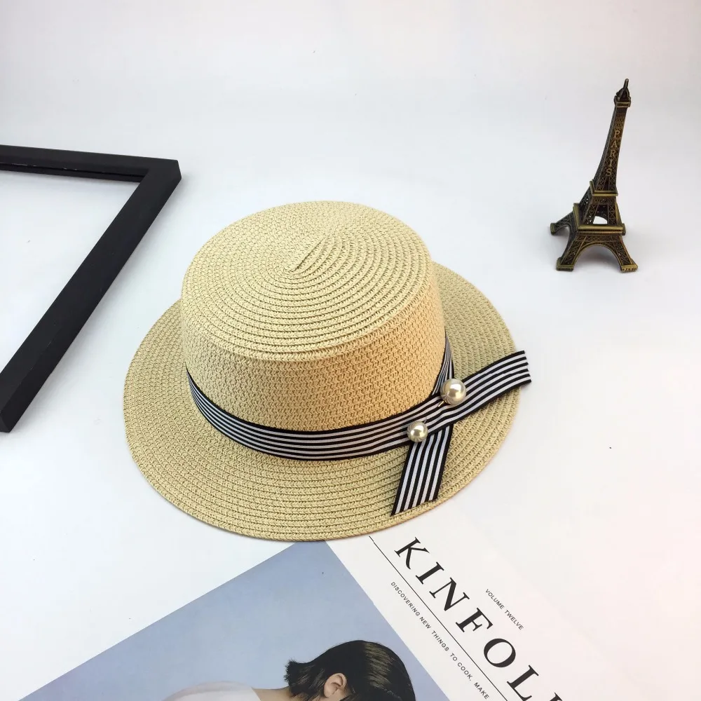 8pcs/01803-duxiao3356 summer pearl Striped ribbon paper straw flat fedoras cap women lady sunscreen fishermen hat wholesale
8pcs/01803-duxiao3356 summer pearl Striped ribbon paper straw flat fedoras cap women lady sunscreen fishermen hat wholesale