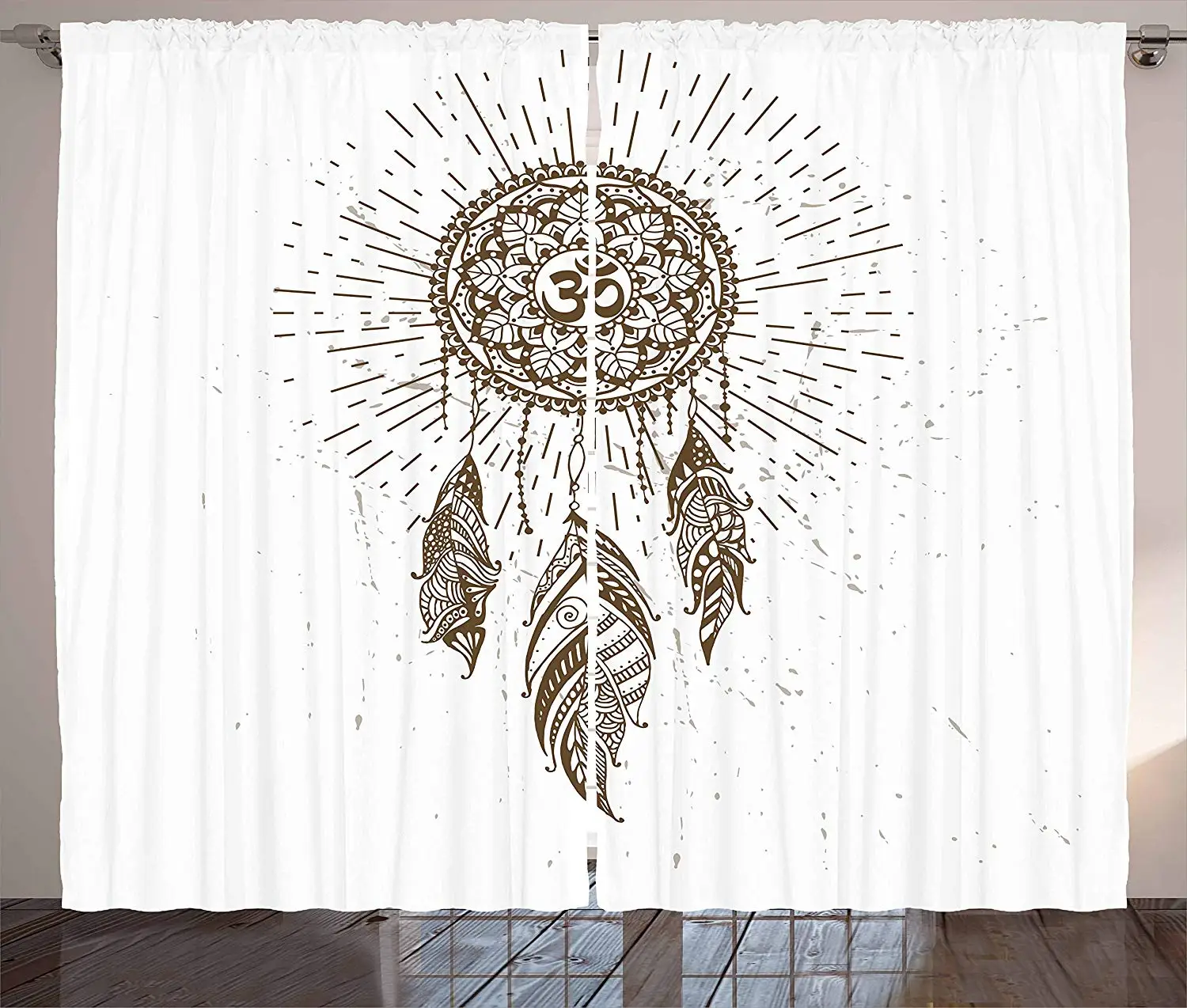 Фото Шторы для йоги рисованная штора в стиле Ловец снов с мандалой - купить