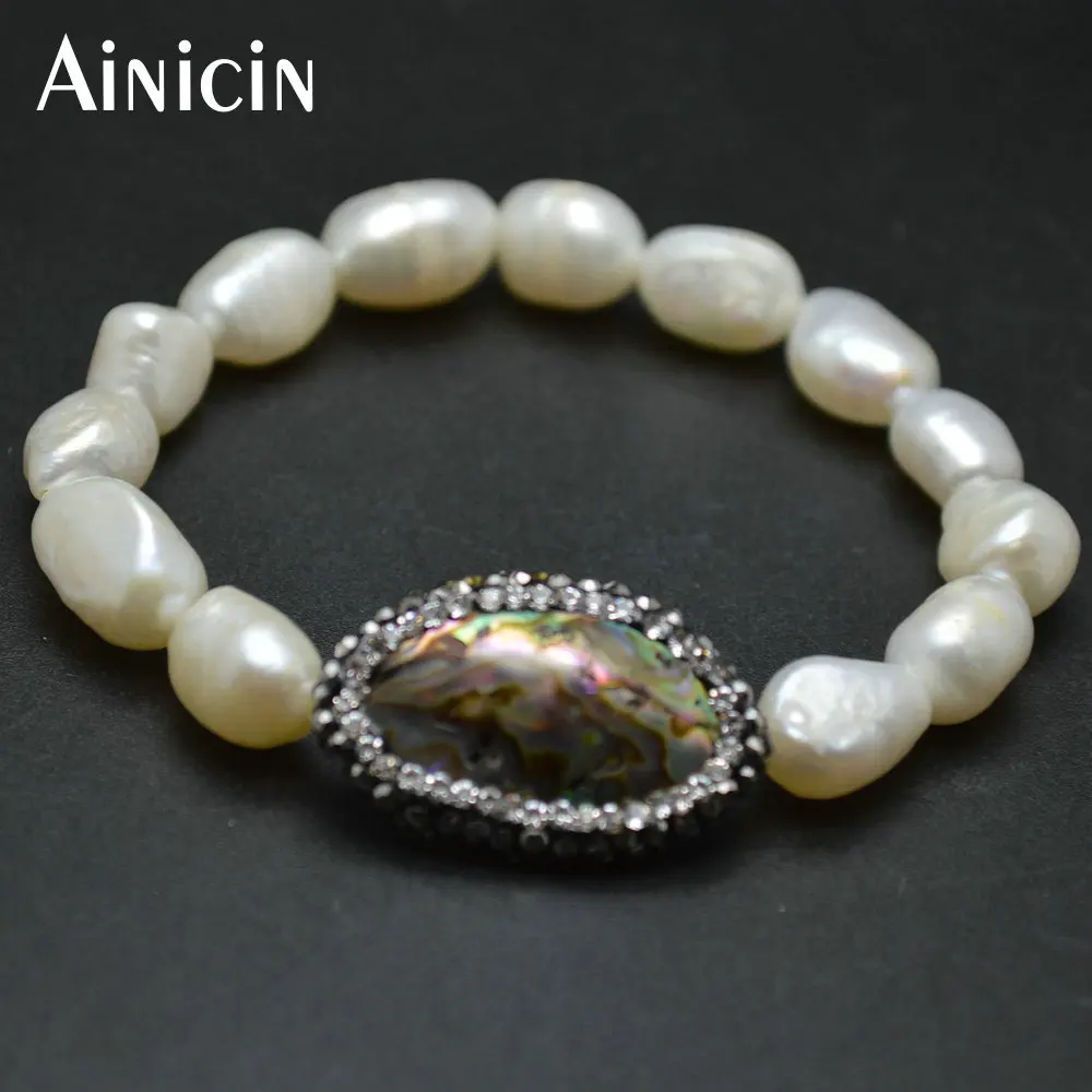 5pcs New Arrival Natural Beige Natural Freshwater Pearl With Rhinestone Paved Abalone Shell Bracelets For Women Jewelry
5pcs New Arrival Natural Beige Natural Freshwater Pearl With Rhinestone Paved Abalone Shell Bracelets For Women Jewelry