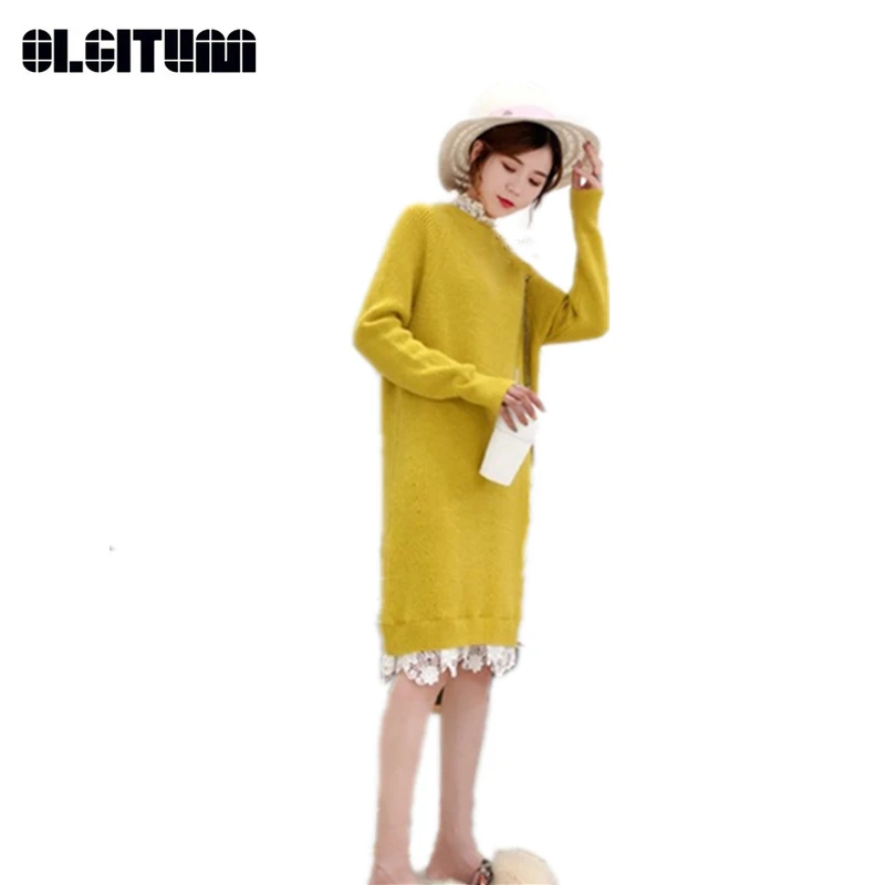 New Autumn/Winter Fashion Long Loose Lace Knit Dress Female Over-knee 2020 Solid Basic Vestido Yellow Light Blue Beige Women
New Autumn/Winter Fashion Long Loose Lace Knit Dress Female Over-knee 2020 Solid Basic Vestido Yellow Light Blue Beige Women