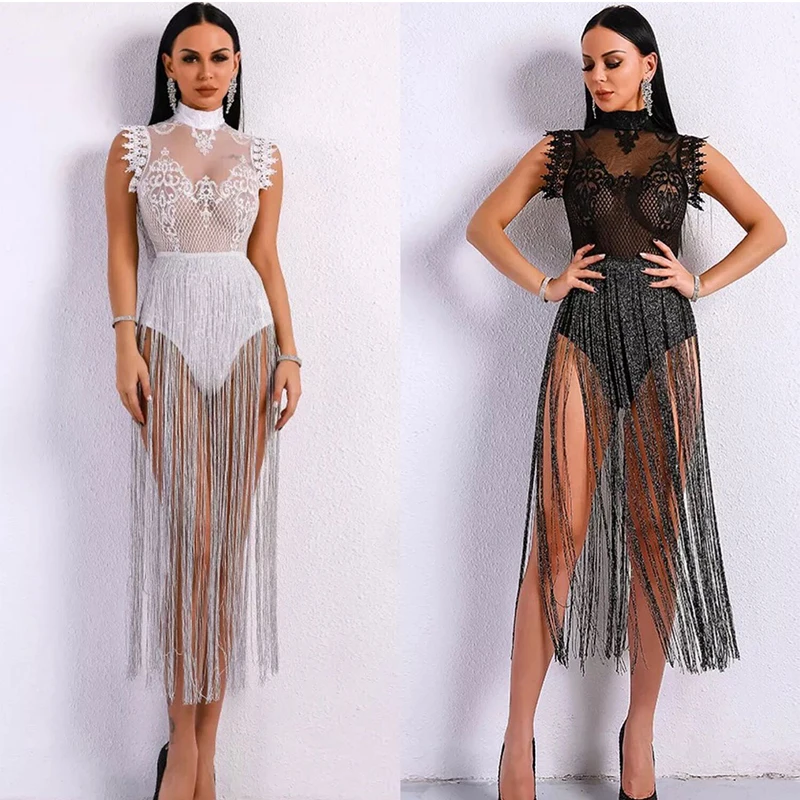High Neck Sleeveless Lace Tassel Jumpsuit Nightclub Dress Stage Clothes For Singers Celebrity Dresses Birthday Outfits DNV10971
High Neck Sleeveless Lace Tassel Jumpsuit Nightclub Dress Stage Clothes For Singers Celebrity Dresses Birthday Outfits DNV10971