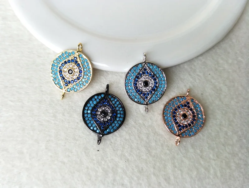 10Pc Turkish Style Evil Eye Double Bails Connector,CZ zircon Micro pave crystal Charm,DIY Bracelet necklace Jewelry making CT116
10Pc Turkish Style Evil Eye Double Bails Connector,CZ zircon Micro pave crystal Charm,DIY Bracelet necklace Jewelry making CT116