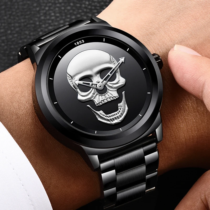 New 3D Skull Men Watch Top Brand Luxury High Quality Stainless Steel Quartz Watch Waterproof Sports Casual Fashion Clock Relogio
New 3D Skull Men Watch Top Brand Luxury High Quality Stainless Steel Quartz Watch Waterproof Sports Casual Fashion Clock Relogio