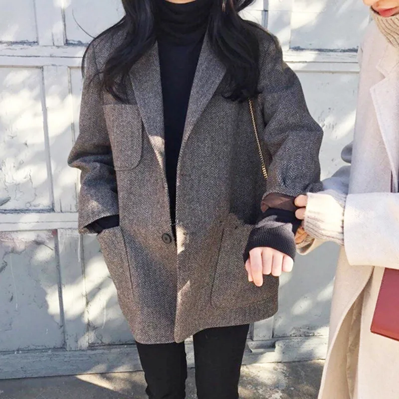 England Style Chic Thicken Winter Coat Women Korean Loose Vintage Plaid Wool Blazer Warm Plus Cotton Woolen Pockets Coats Kaban
England Style Chic Thicken Winter Coat Women Korean Loose Vintage Plaid Wool Blazer Warm Plus Cotton Woolen Pockets Coats Kaban
