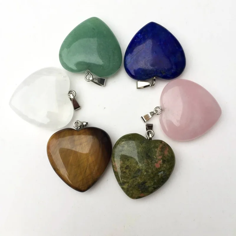 25mm Natural Love Heart Necklaces & Pendants for Lover Gem Stone Pink Quartz White Crystal Healing Necklace Charm Jewelry
25mm Natural Love Heart Necklaces & Pendants for Lover Gem Stone Pink Quartz White Crystal Healing Necklace Charm Jewelry