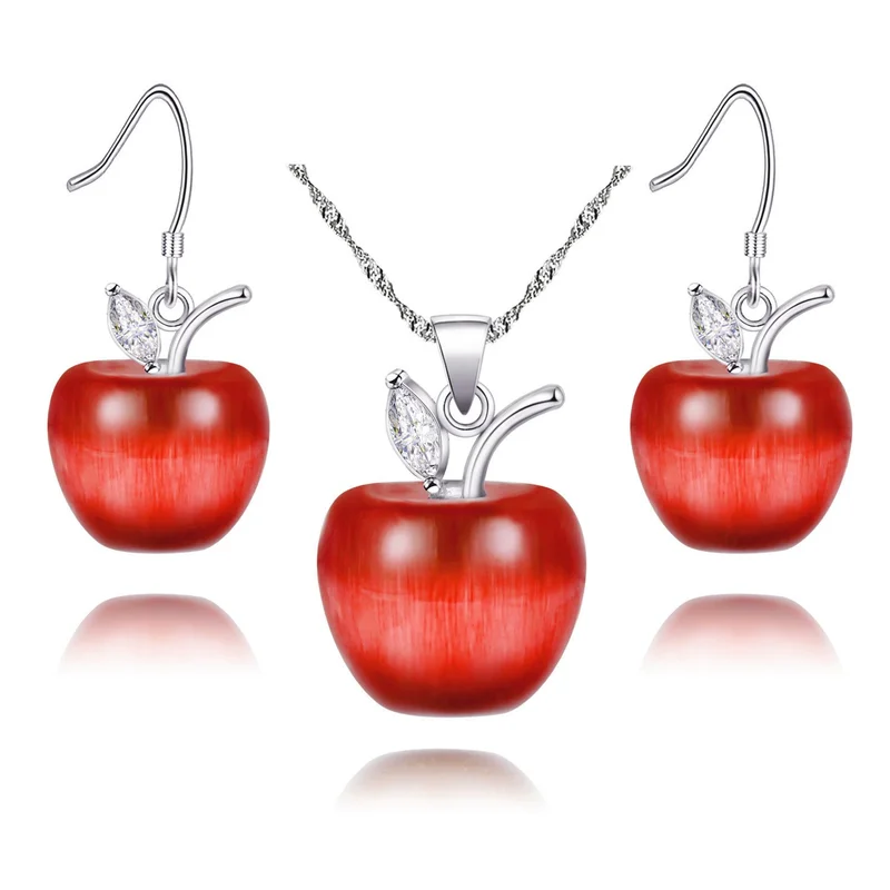 Sterling Uloveido Apple Jewelry Set Necklace Pendant and Earrings for Women and Teen Girls
Sterling Uloveido Apple Jewelry Set Necklace Pendant and Earrings for Women and Teen Girls