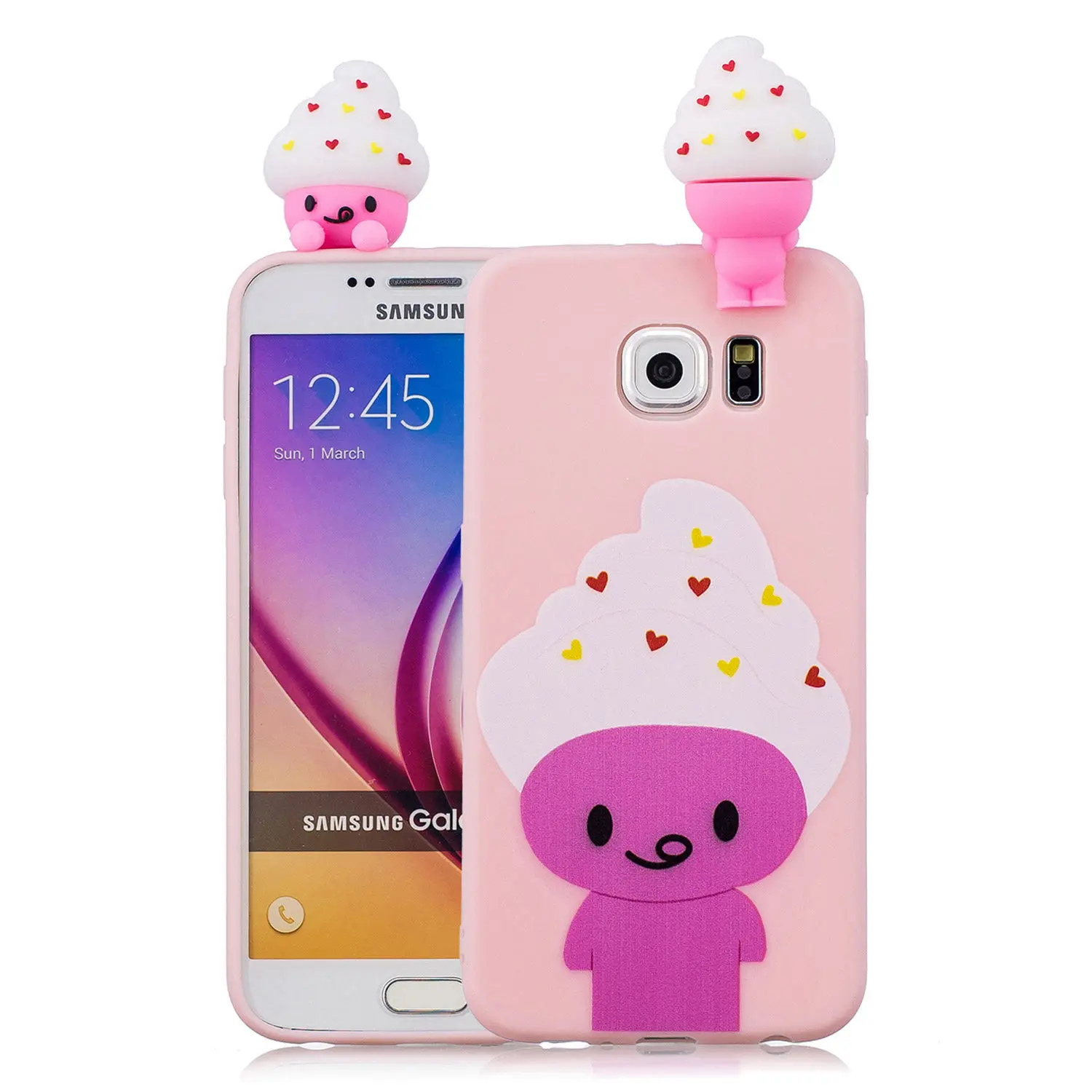 Милые Мультяшные Мягкие силиконовые чехлы для телефона Samsung Galaxy S6 Чехол с милым