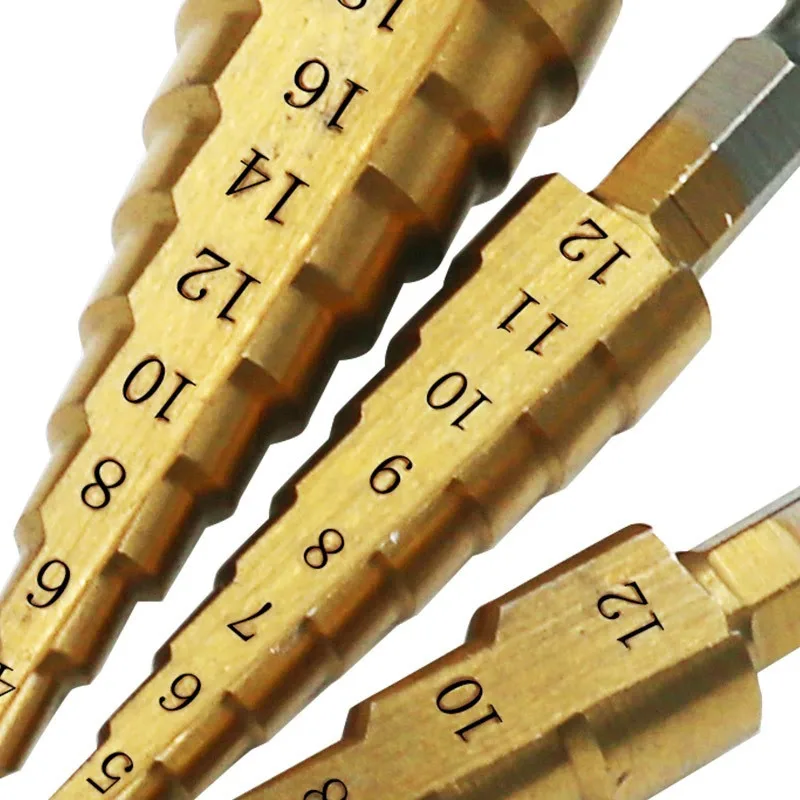 Cutting Tools Drilling Set Bits Steel Titanium Wood Metal 3-12mm 4-12mm Step Core Cone Cutter Metalworking High Speed Piece