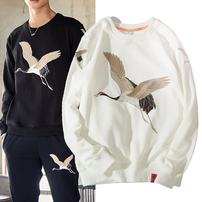 Crane Embroidery Fleece Pullover Men Winter 2019 Hip Hop Streetwear Sweatshirts Cotton O-neck Mens Casual Hoodies MG173
Crane Embroidery Fleece Pullover Men Winter 2019 Hip Hop Streetwear Sweatshirts Cotton O-neck Mens Casual Hoodies MG173