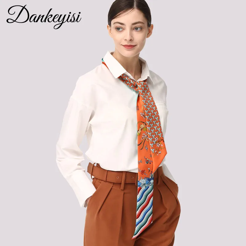 DANKEYISI Long Silk Scarf Women Hotel Waiter Flight Attendants Business Neck Scarf Female Bandana Silk Ribbon Hair Bag Scarves
DANKEYISI Long Silk Scarf Women Hotel Waiter Flight Attendants Business Neck Scarf Female Bandana Silk Ribbon Hair Bag Scarves