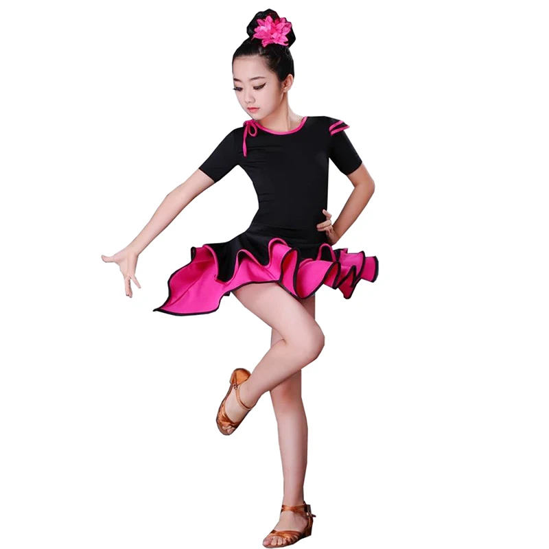 New children's Latin dance skirt girls practice clothes performance test clothing | Тематическая одежда и униформа