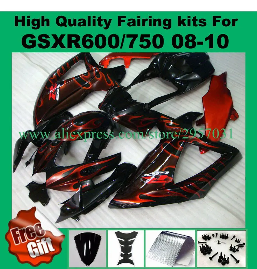 Injection Fairings for K8 K9 GSXR600 08 09 10 GSXR750 2008 2009 2010 SUZUKI GSX-R600 GSX-R750 Fairing red flame black get 9gifts
Injection Fairings for K8 K9 GSXR600 08 09 10 GSXR750 2008 2009 2010 SUZUKI GSX-R600 GSX-R750 Fairing red flame black get 9gifts