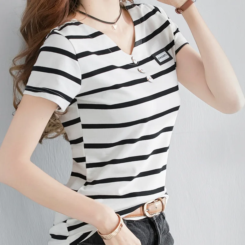 Vintage Stripped T Shirt Women New Fashion Korean Style Women Summer Tops Tshirt Homme Harajuku Streetwear Women Clothes
Vintage Stripped T Shirt Women New Fashion Korean Style Women Summer Tops Tshirt Homme Harajuku Streetwear Women Clothes