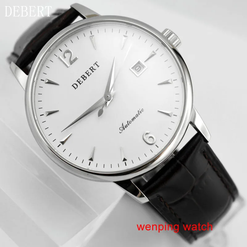 40mm concise Business white Dial brown Leather Strap Automatic Movement Men's Watch E2441
40mm concise Business white Dial brown Leather Strap Automatic Movement Men's Watch E2441